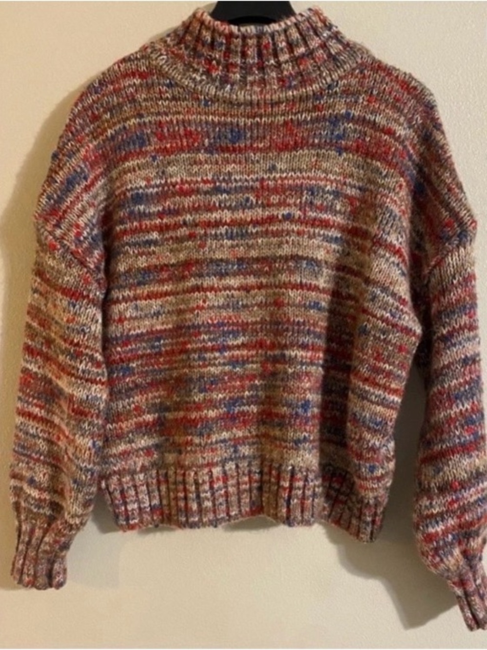Victoria Beckham Multicolor Speckled Turtleneck Sweater